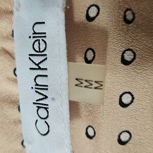 Calvin Klein Blousr Collection Beige Button Down Shirt,  Creamy Peach